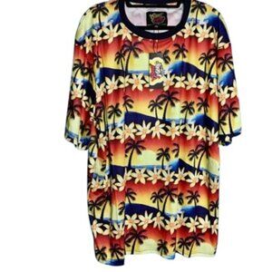 Drill Clothing Good Vibes Mens Hawaiian T-Shirt Multicolor Palm Floral 5X New